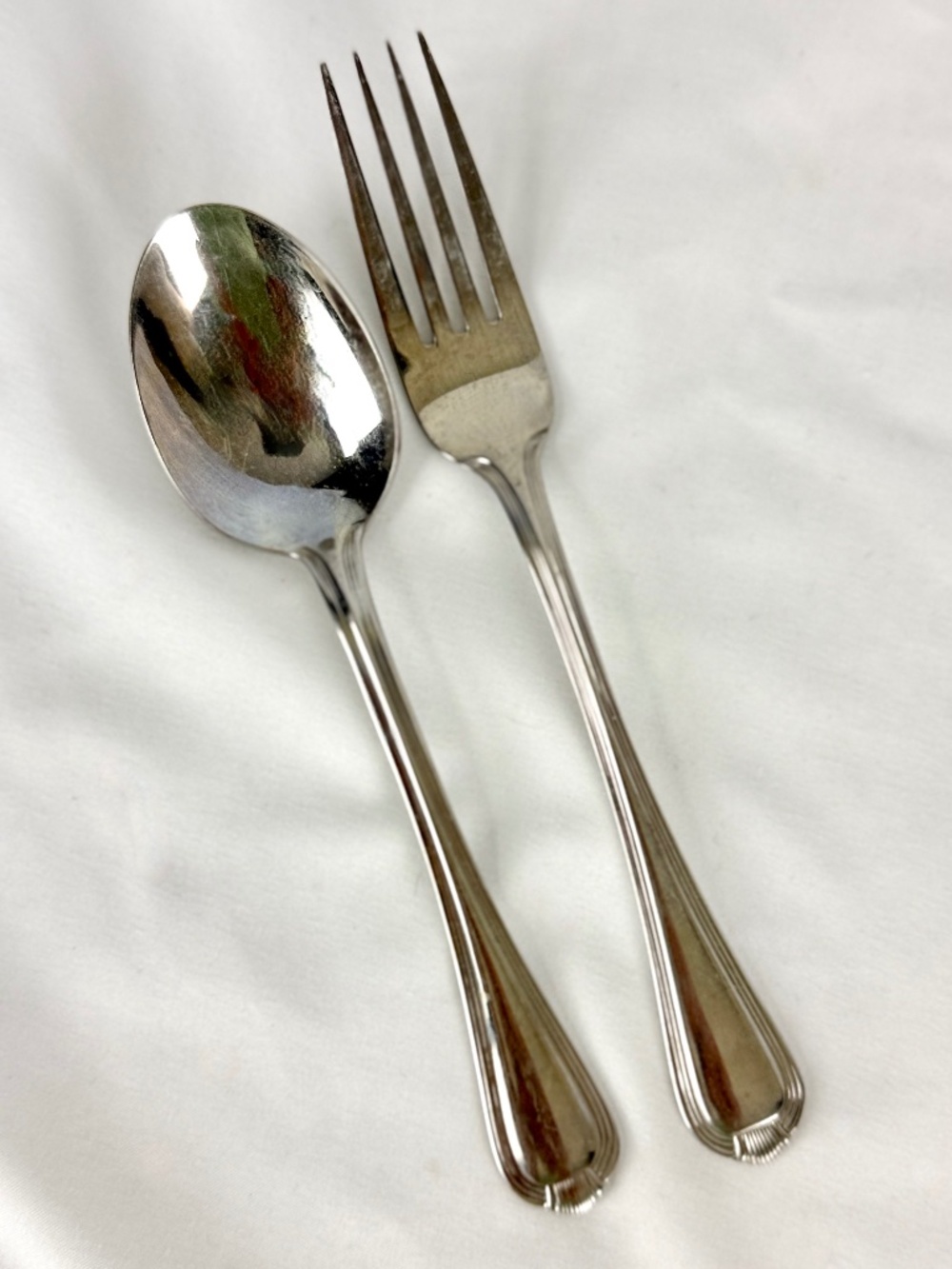 2 pc Vtg Pfaltzgraff Addison Dinner Forks Spoon 18/8 Stainless Steel Excellent